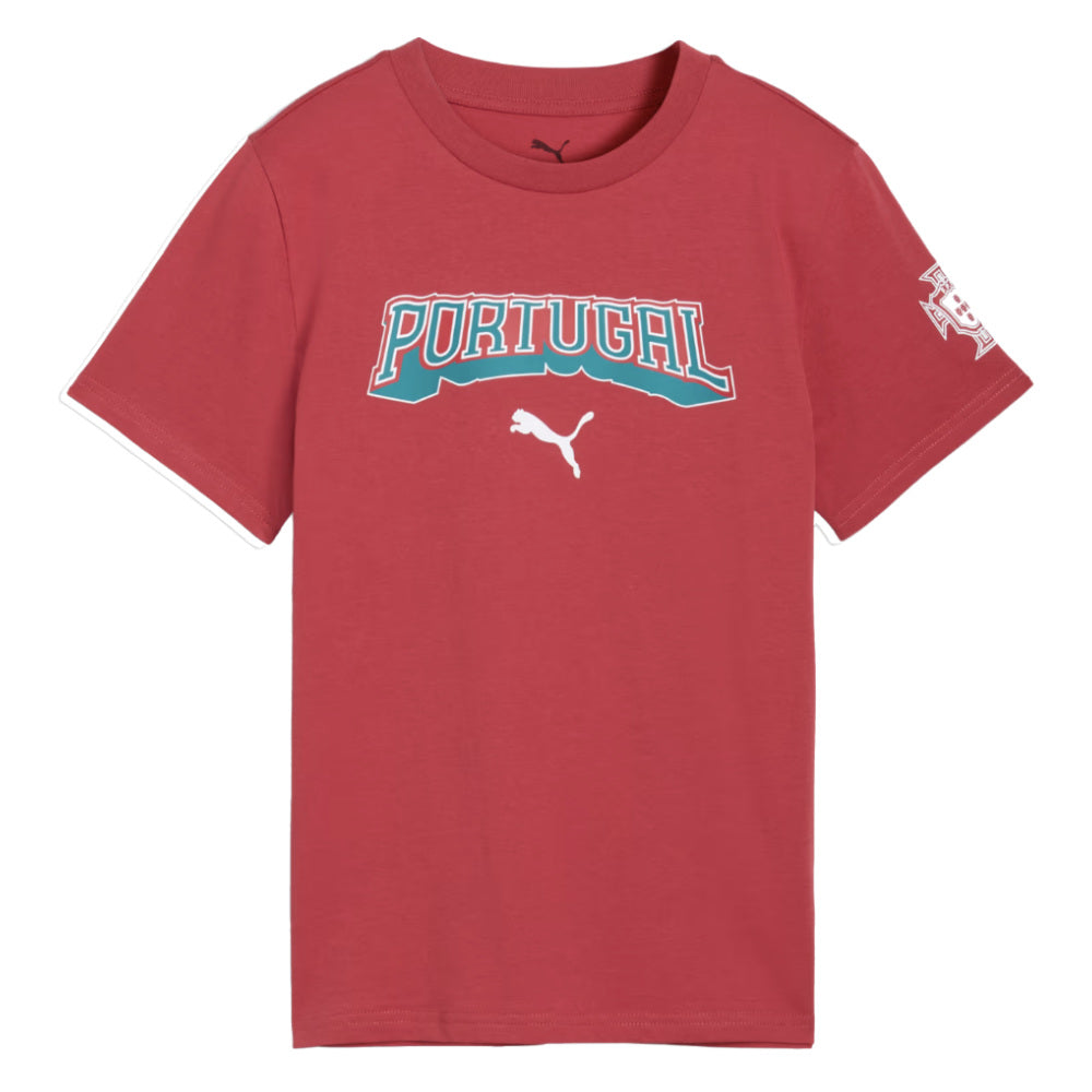2026-2027 Portugal FtblCulture Tee (Red) - Kids (N.Mendes 19)_2