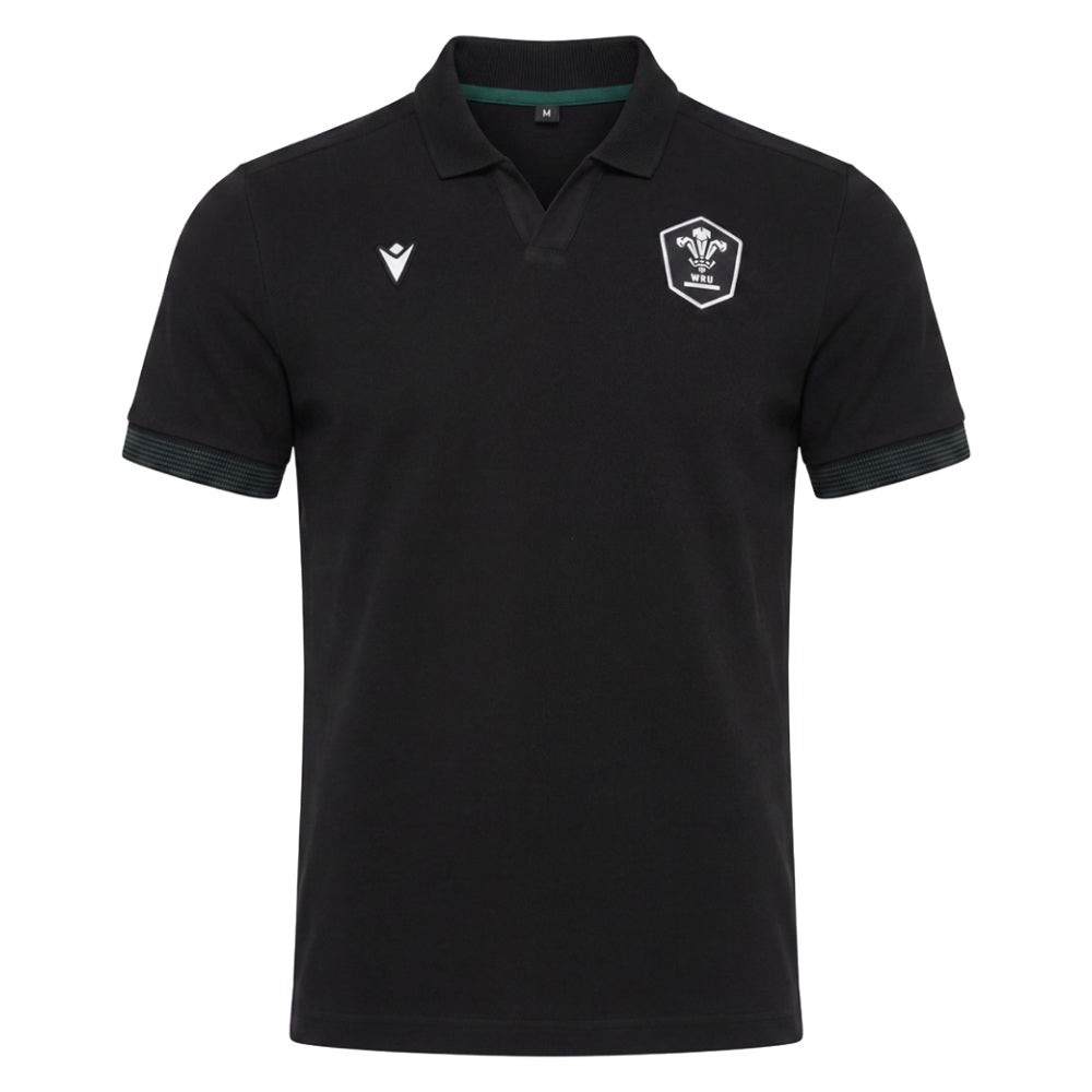 2026-2027 Wales WRU Rugby Travel Cotton Polo Shirt (Black)_0