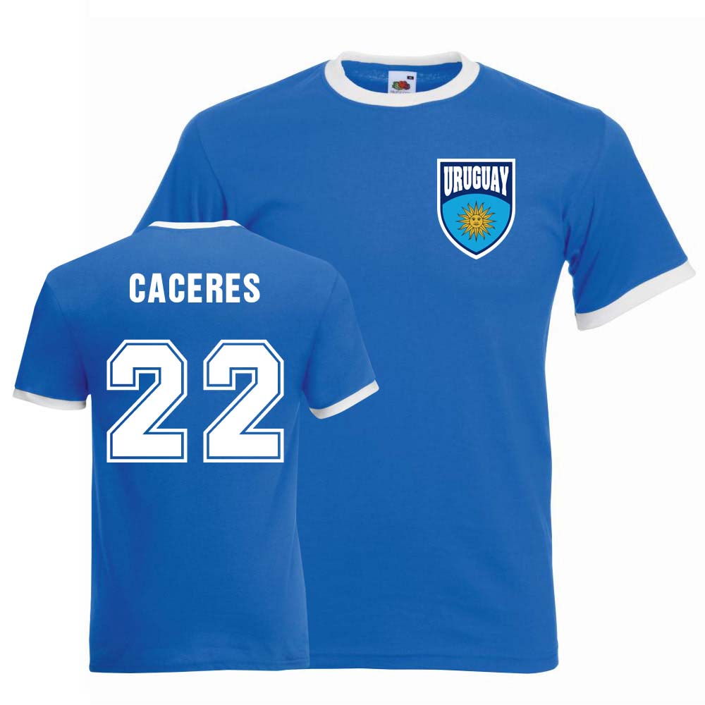 Martin Caceres Uruguay Ringer Tee (blue)_0