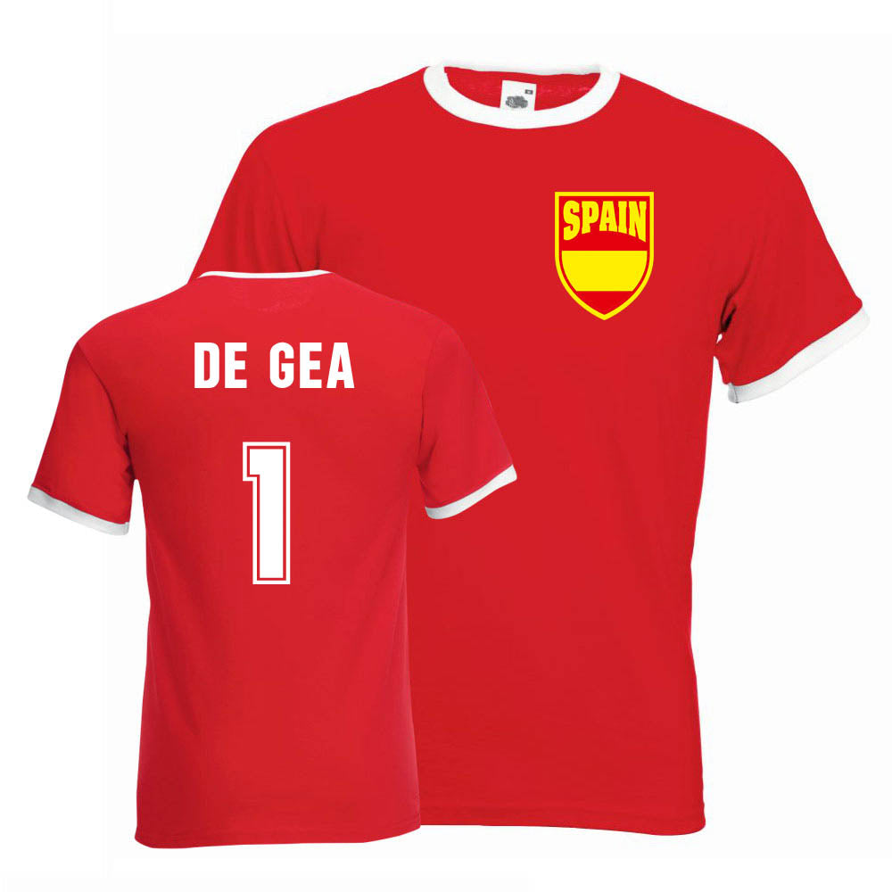 David De Gea Spain Ringer Tee (red)_1