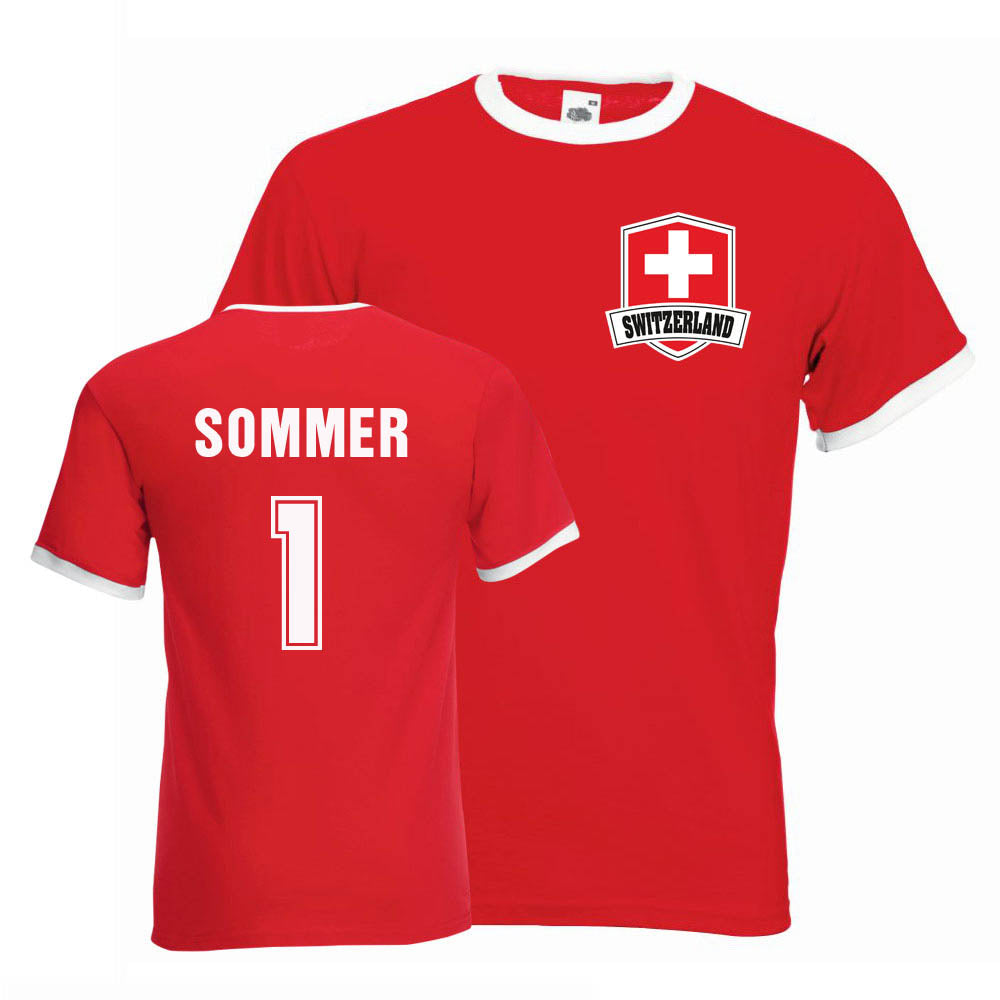 Yann Sommer Switzerland Ringer Tee (red)_0