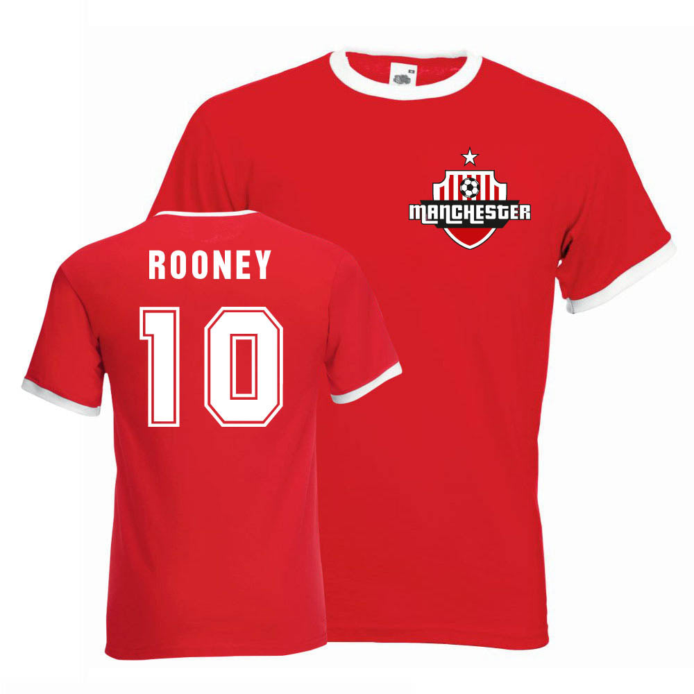 Wayne Rooney Man Utd Ringer Tee (red)_0
