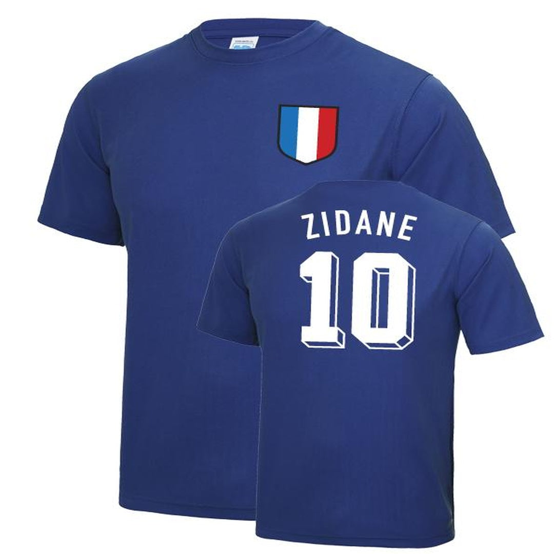 Zinedine Zidane France WC Football T Shirt - Blue_1